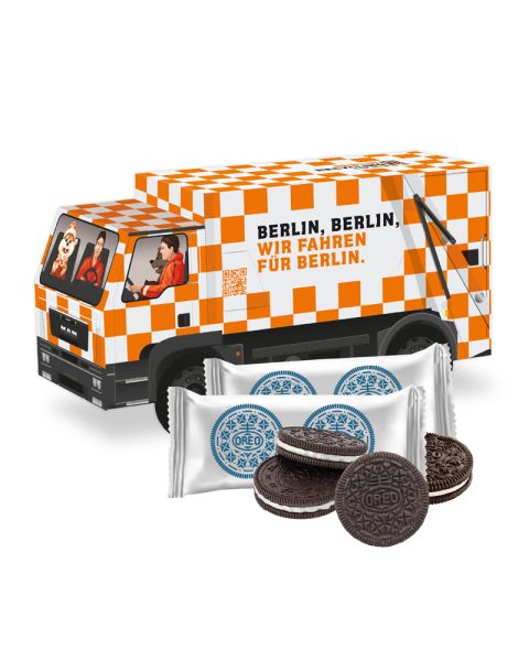 3D gift truck OREO chocolate biscuits with promotional print