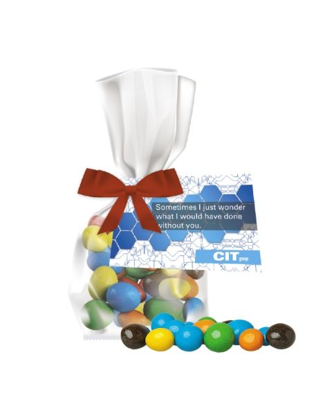 30 g Express colourful organic peanuts in a flat bag with promotional tag