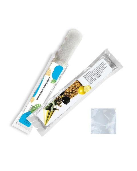 40 ml lemon/white water ice cream with advertising label