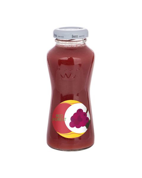 200 ml forest fruit smoothie with promotional label
