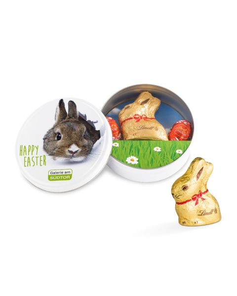 Lindt Easter tin with promotional print