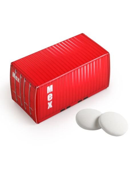Imperial peppermint container with advertising print
