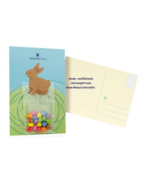 Mailing card with 5 g of colourful mini chocolate beans