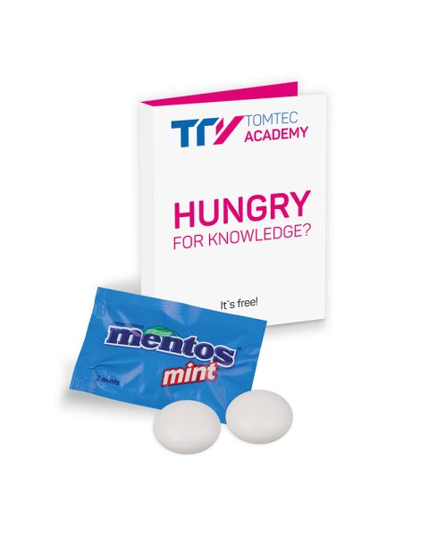 Mentos Mint promotional card with promotional print