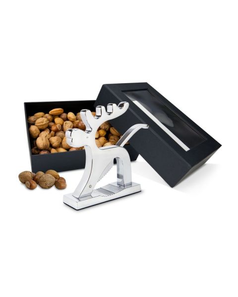 Reindeer nutcracker with nuts present