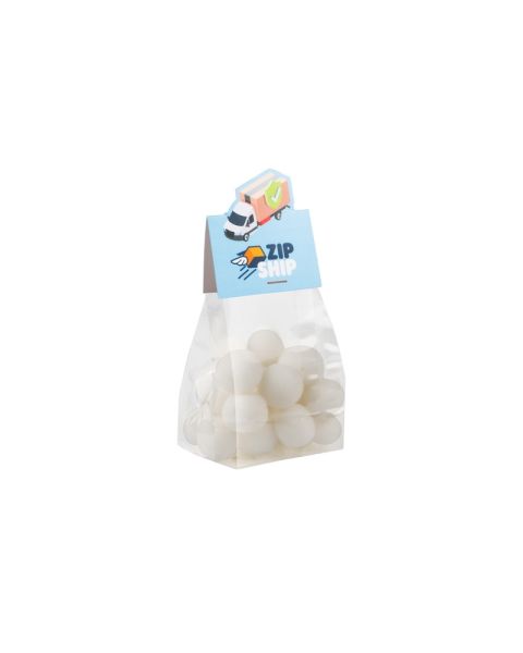 100 g King peppermint balls in block bags with stamped request cards