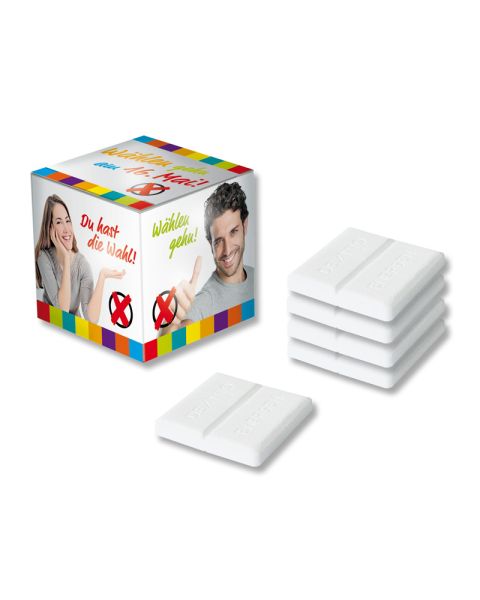 Mini Promo Würfel Dextro Energy mit Logodruck
