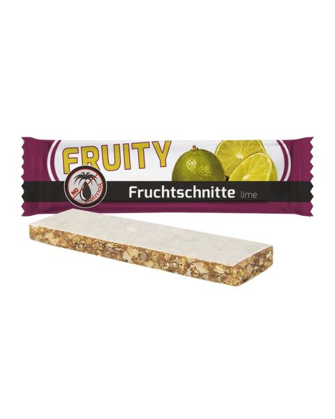 23 g lime fruit bar in flow pack with promotional print