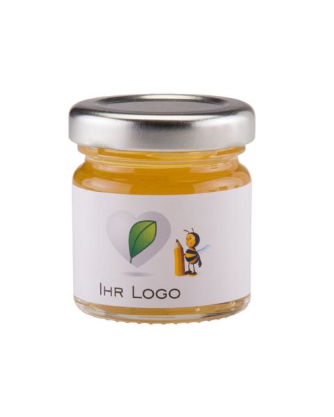 45 g Akazienhonig im Glas mit Banderolenetikett und Logodruck