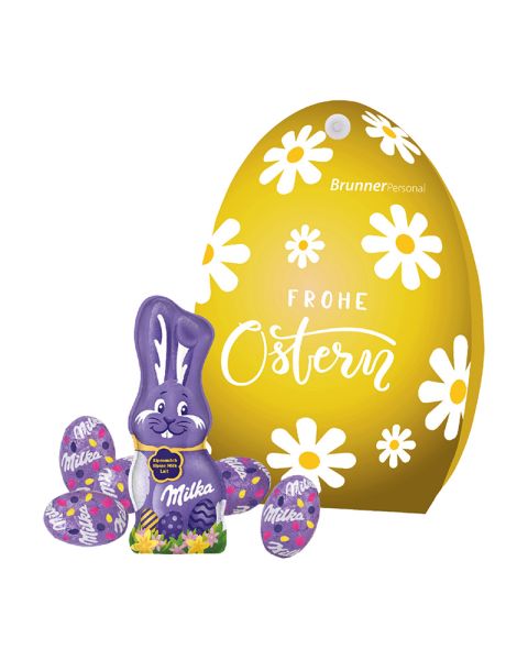 Werbe-Osterei Milka mit Werbebedruckung