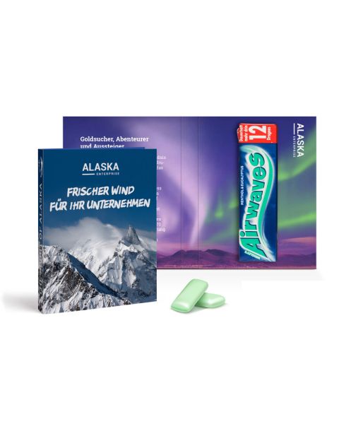 Airwaves in promotional folding card with logo print