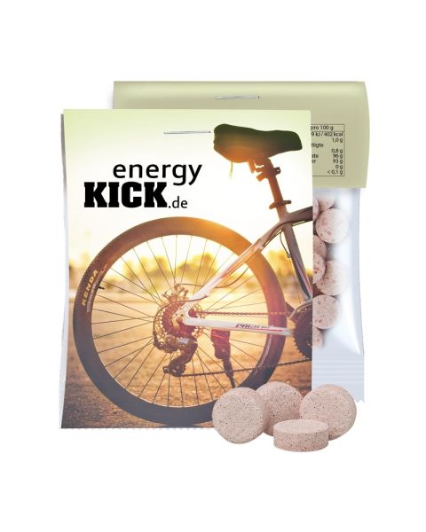 15 g Express Organic Acerola Cherry Drops in flow pack with promotional label