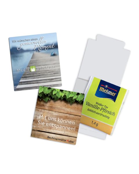 Premium tea in promotional letter with logo print