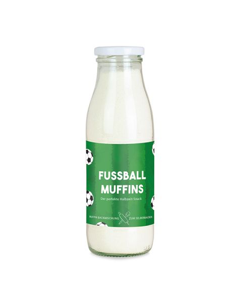 400 g football muffin mix with advertising label