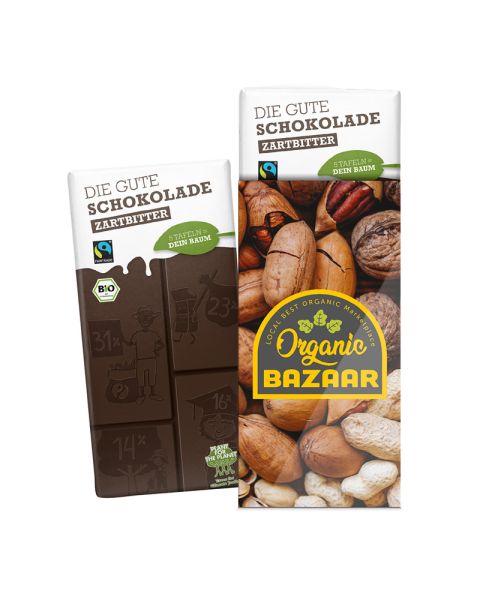 Die Gute Schokolade Zartbitter in der Werbekartonage