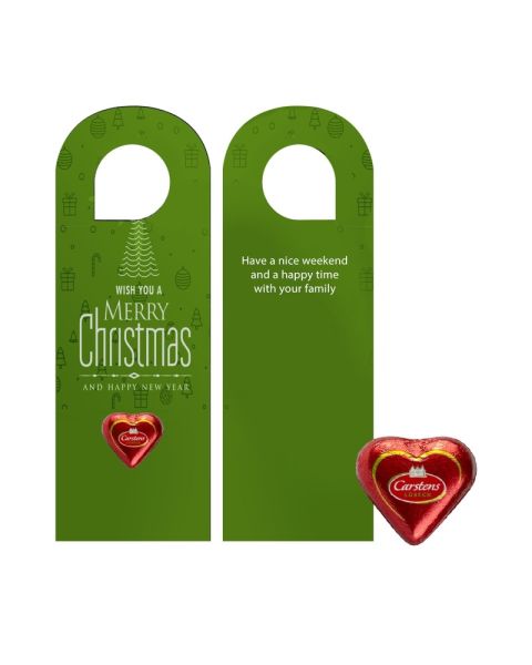 Customised door hanger with 12 g Lübeck marzipan heart