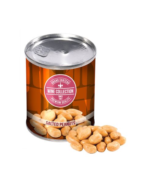 60 g peanuts in a tin with promotional sleeve