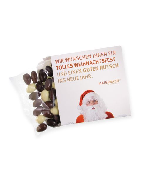 Weihnachtsmandeln in einer Werbekartonage mit Logodruck
