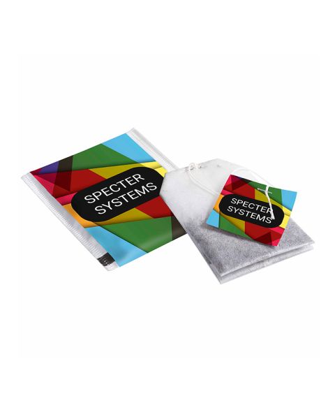 1.8 g tea bags with custom label and promotional print