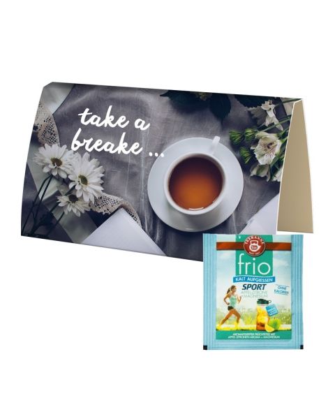 Frio Sport tea bags in printable folding card