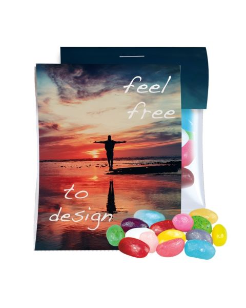 Express Jelly Beans Sour Mix in mini bags with advertising label and logo print