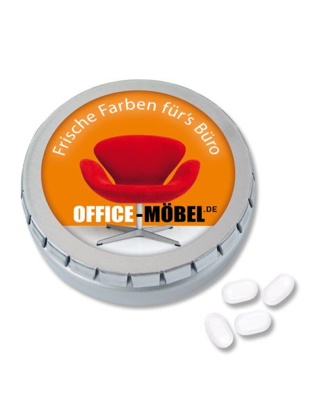 tic tac mini push-me tin with logo print