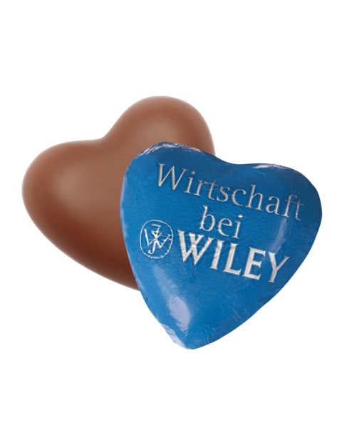 Chocolate heart with logo print