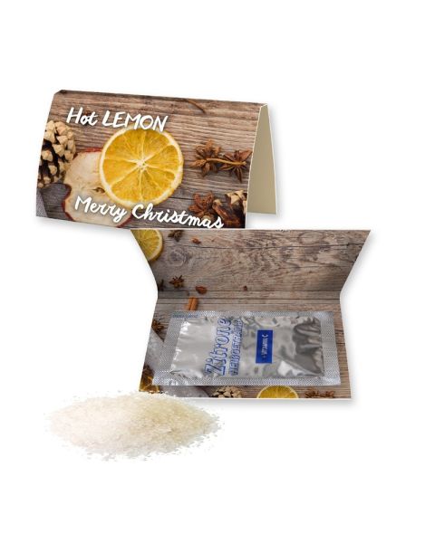 Hot Lemon in promotional folding card with customised print
