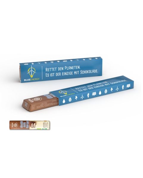 GEPA Vollmilchschokoladen Riegel im Werbeschuber mit Werbedruck