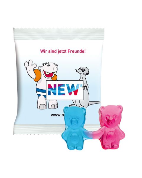 HARIBO bear couples in promotional bags with logo print