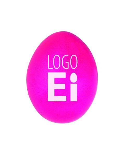 Logo egg, pink with logo print