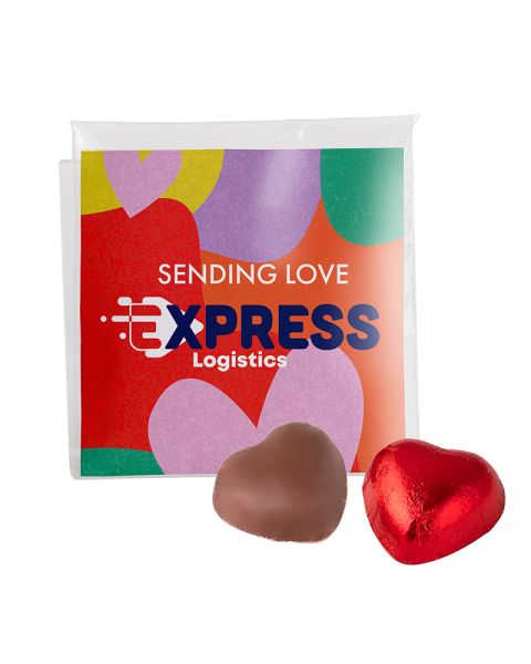 Chocolate heart in a bag with printable insert