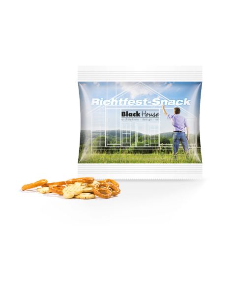 Promotional bag with snack mix and promotional print