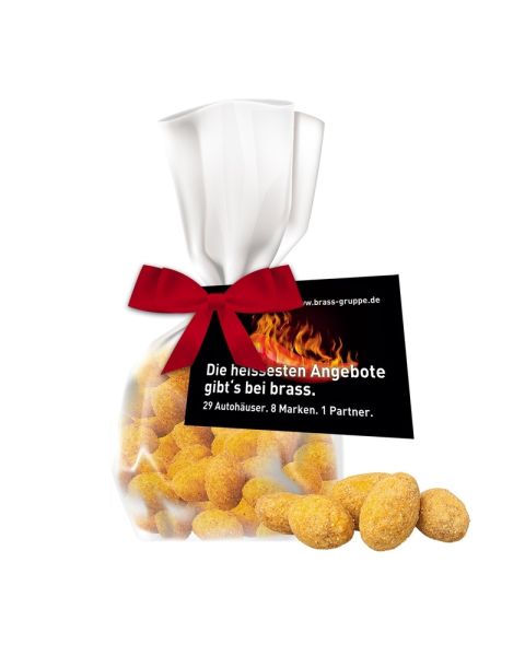 25 g Express barbecue peanuts in flat bags with promotional tag