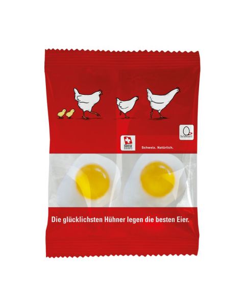 HARIBO fried egg in promotional bag with logo print
