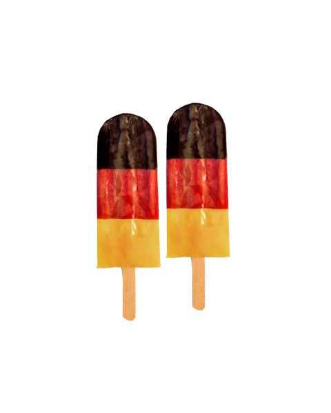 90 ml ice cream in German colours with advertising