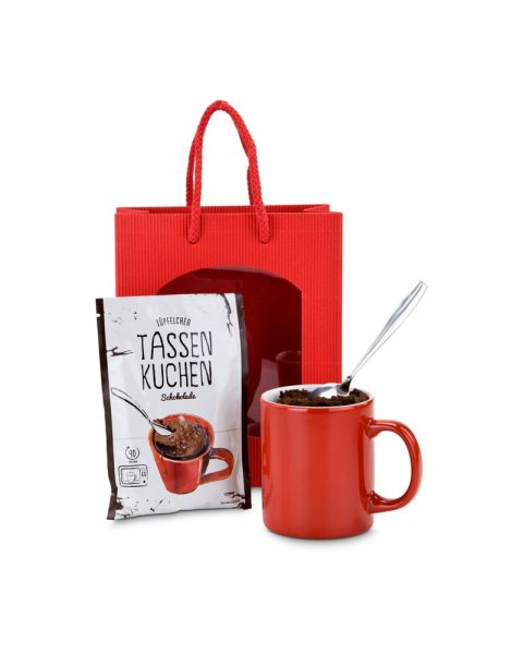Present cupcake with cup in present bag
