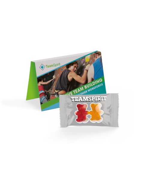 Advertising card Team gummy bears with logo print