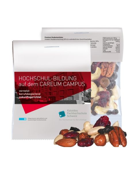 15 g Express Premium trail mix in flow pack with advertising label