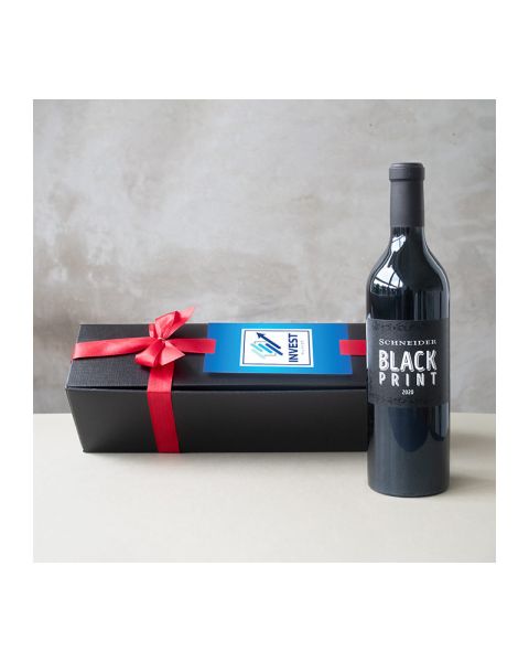 Schneider Black Print in an elegant gift box with a customisable card