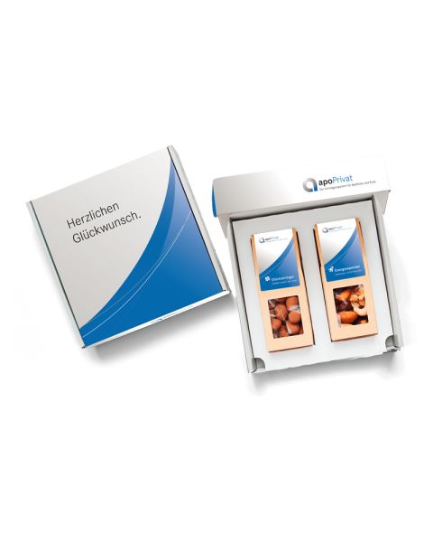 2er Snack in Mailingkartonage mit Werbedruck