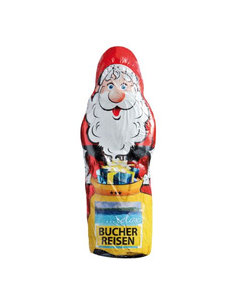 Maxi chocolate Santa Claus hollow figure with promotional print
