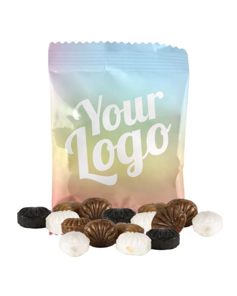 67.5 g sweets in promotional bag with printing