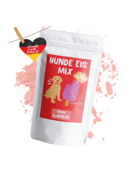 66 g Hunde Eispulver im Doypack mit Werbeanbringung