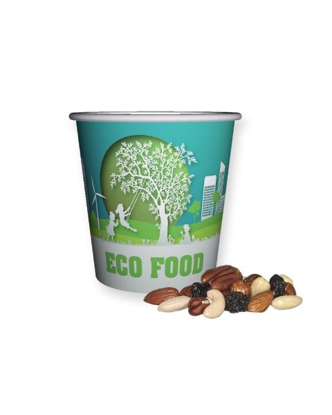40 g organic trail mix in promotional cup with promotional print
