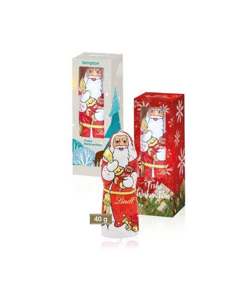 40 g Lindt chocolate Santa Claus with advertising print