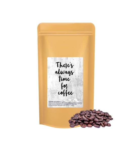 250 g bean coffee in Doypack with promotional label