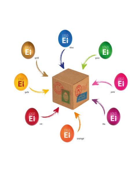 Mini Cargo coloured logo egg with advertising