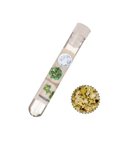 9 g organic herb salt in a test tube with promotional label