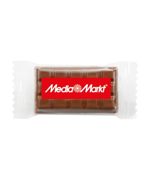 10 g Schokoladentäfelchen im Flowpack mit Werbedruck